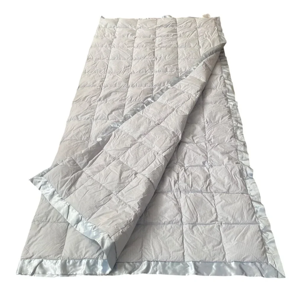 White Goose Down Comforter Queen‎ Size Cotton Cover Warm Blanket Satin Trim